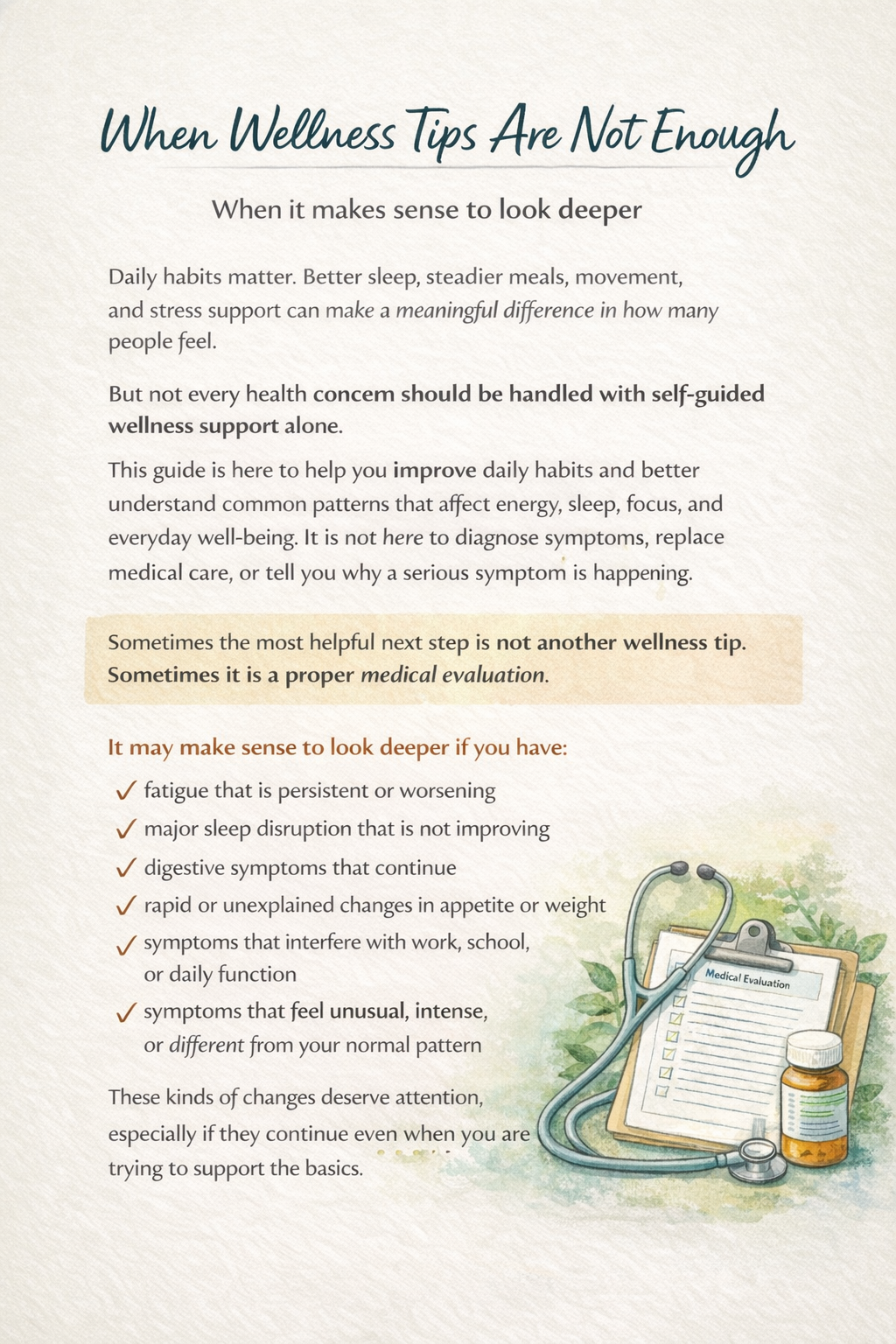 Guide preview titled When Wellness Tips Are Not Enough